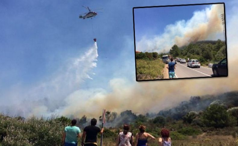 Çeşmede yazlıkçıları korkutan yangın